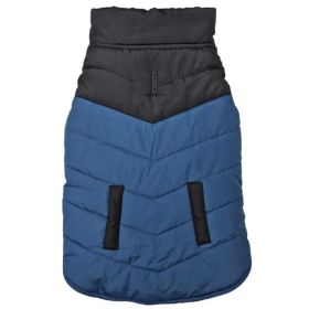 Fashion Pet Reversible Color Block Puffer Dog Jacket Blue - XX-Large