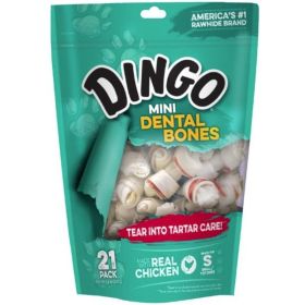 Dingo Dental Bone Chicken & Rawhide Dental Chew - Mini - 2.5" (21 Pack)