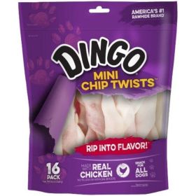 Dingo Chip Twists Meat & Rawhide Chew - Regular 6" (16 Pack)