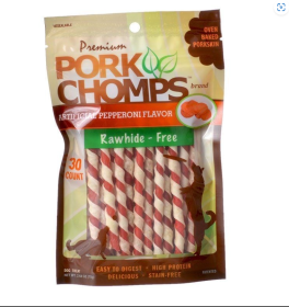 Pork Chomps Knotz Knotted Pork Chew - Baked - Medium - 18 Count - (3"-4" Chews)