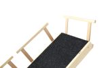 Tall Adjustable Pet Ramp; Folding Portable Wooden Dog Cat Ramp with Safety Side Rails; Non-Slip Paw Traction Surface Dog Step for Car; SUV; Bed; Couch