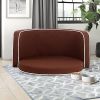 Brown Pet Sofa with Wooden Structure and Linen Goods White Roller Lines