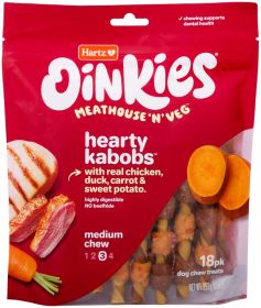 Hartz Oinkies Meathouse n Veg Hearty Kabobs for Dogs (18 count: 18 count Hartz Oinkies Meathouse n Veg Hearty Kabobs for Dogs)