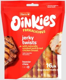 Hartz Oinkies Porkalicious Jerky Twists for Dogs (16 count: 16 count Hartz Oinkies Porkalicious Jerky Twists for Dogs)