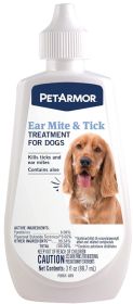 PetArmor Ear Mite and Tick Treatment for Dogs (3 oz: 3 oz PetArmor Ear Mite and Tick Treatment for Dogs)