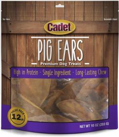 Cadet Premium Pig Ear Treats (12 count: 12 count Cadet Premium Pig Ear Treats)