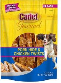 Cadet Gourmet Pork Hide and Chicken Twists (22 count: 22 count Cadet Gourmet Pork Hide and Chicken Twists)