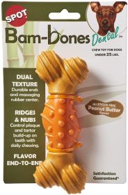 Spot Bambone Peanut Butter Dental Bone Medium (6 count: 6 count Spot Bambone Peanut Butter Dental Bone Medium)