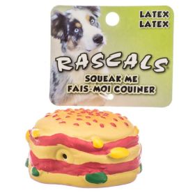 Coastal Pet Rascals Latex Hamburger Dog Toy (3 count: 3 count Coastal Pet Rascals Latex Hamburger Dog Toy)