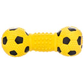 Coastal Pet Rascals Latex Soccer Ball Dumbbell Dog Toy Yellow (3 count: 3 count Coastal Pet Rascals Latex Soccer Ball Dumbbell Dog Toy Yellow)