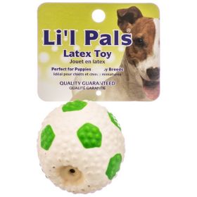 Lil Pals Latex Mini Soccer Ball for Dogs Green and White (6 count: 6 count Lil Pals Latex Mini Soccer Ball for Dogs Green and White)