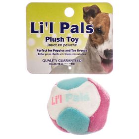 Lil Pals Multi Colored Plush Ball with Bell for Dogs (6 count: 6 count Lil Pals Multi Colored Plush Ball with Bell for Dogs)