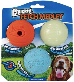 Chuckit Fetch Medley Balls Dog Toy Medium (9 count (3 x 3 ct): 9 count (3 x 3 ct) Chuckit Fetch Medley Balls Dog Toy Medium)