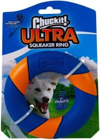 Chuckit Ultra Squeaker Ring Dog Toy (4 count: 4 count Chuckit Ultra Squeaker Ring Dog Toy)