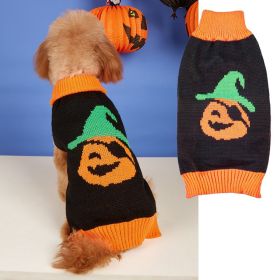 Halloween Pumpkin Dog Knitted soft Activity Costume (Color: Pirate Head, size: L)