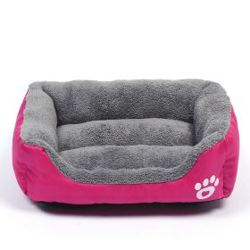 Washable Pet Dog Cat Bed Puppy Cushion House Pet Soft Warm Kennel Dog Mat Blanke (Color: Pink, size: L)