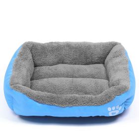 Washable Pet Dog Cat Bed Puppy Cushion House Pet Soft Warm Kennel Dog Mat Blanke (Color: Blue, size: 2XL)