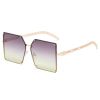 Big frame sunglasses personality chain mirror legs fashion street photography show sun shading sunglasses women