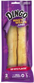 Dingo Wag'n Wraps Chicken and Rawhide Chews Jumbo 10" (16 count (8 x 2 ct): 16 count (8 x 2 ct) Dingo Wag'n Wraps Chicken and Rawhide Chews Jumbo 10")