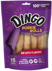 Dingo Porkie Rolls with Real Chicken (45 count (3 x 15 ct): 45 count (3 x 15 ct) Dingo Porkie Rolls with Real Chicken)