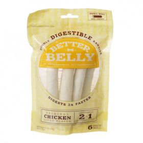 Better Belly Rawhide Chicken Liver Rolls Small (54 count (9 x 6 ct): 54 count (9 x 6 ct) Better Belly Rawhide Chicken Liver Rolls Small)