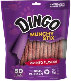 Dingo Munchy Stix with Real Chicken (No China Ingredients) (300 count (6 x 50 ct): 300 count (6 x 50 ct) Dingo Munchy Stix with Real Chicken (No China Ingredients))