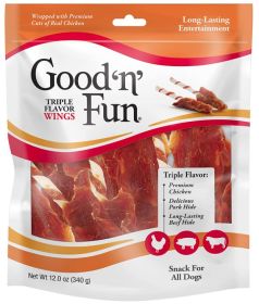 Healthy Hide Good n Fun Triple-Flavor Wings Chicken, Pork and Beef Hide (36 oz (3 x 12 oz): 36 oz (3 x 12 oz) Healthy Hide Good n Fun Triple-Flavor Wings Chicken, Pork and Beef Hide)