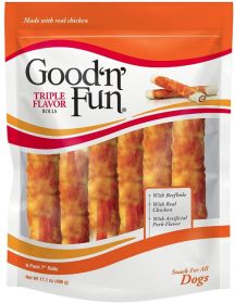 Healthy Hide Good N Fun Triple Flavor Rolls (18 count (3 x 6 ct): 18 count (3 x 6 ct) Healthy Hide Good N Fun Triple Flavor Rolls)