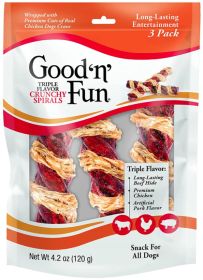 Healthy Hide Good N Fun Triple Flavor Crunchy Spirals (18 count (6 x 3 ct): 18 count (6 x 3 ct) Healthy Hide Good N Fun Triple Flavor Crunchy Spirals)