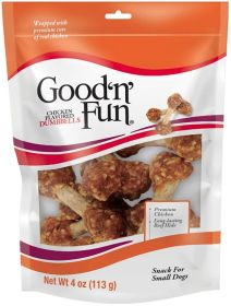 Healthy Hide Good N Fun Chicken Flavored Dumbbells (16 oz (4 x 4 oz): 16 oz (4 x 4 oz) Healthy Hide Good N Fun Chicken Flavored Dumbbells)