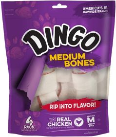 Dingo Medium Bones with Real Chicken (12 count (3 x 4 ct): 12 count (3 x 4 ct) Dingo Medium Bones with Real Chicken)