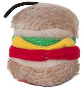 PetMate Booda Zoobilee Hamburger Plush Dog Toy 3.5" Small (3 count: 3 count PetMate Booda Zoobilee Hamburger Plush Dog Toy 3.5" Small)