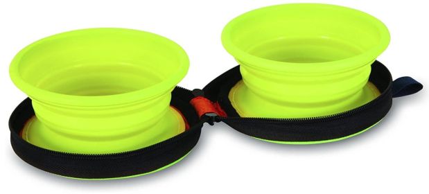 Petmate Silicone Travel Duo Bowl Medium (3 count: 3 count Petmate Silicone Travel Duo Bowl Medium)