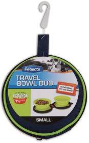 Petmate Silicone Travel Duo Bowl Green (Small - 6 count: Small - 6 count Petmate Silicone Travel Duo Bowl Green)