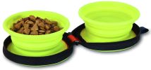 Petmate Silicone Travel Duo Bowl Green