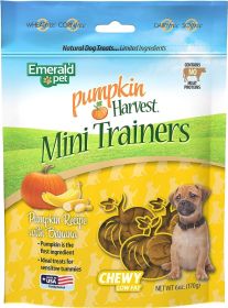 Emerald Pet Pumpkin Harvest Mini Trainers with Banana Chewy Dog Treats (36 oz (6 x 6 oz): 36 oz (6 x 6 oz) Emerald Pet Pumpkin Harvest Mini Trainers with Banana Chewy Dog Treats)