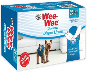 Four Paws Wee Wee Disposable Diaper Liner Pads (288 count (12 x 24 ct): 288 count (12 x 24 ct) Four Paws Wee Wee Disposable Diaper Liner Pads)