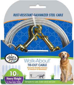 Four Paws Tie-Out Cable Heavy Weight (10' long - 4 count: 10' long - 4 count Four Paws Tie-Out Cable Heavy Weight)