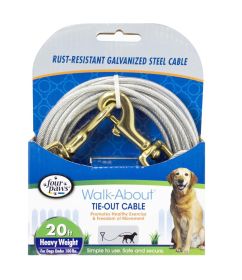 Four Paws Pet Select Walk-About Tie-Out Cable Heavy Weight for Dogs up to 100 lbs (20' long - 3 count: 20' long - 3 count Four Paws Pet Select Walk-About Tie-Out Cable Heavy Weight for Dogs up to 100 lbs)