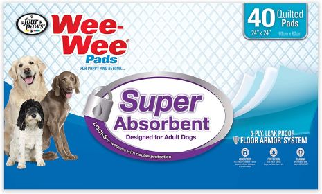 Four Paws Wee Wee Pads Super Absorbent (80 count (2 x 40 ct): 80 count (2 x 40 ct) Four Paws Wee Wee Pads Super Absorbent)