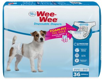 Four Paws Wee Wee Disposable Diapers Small (108 count (3 x 36 ct): 108 count (3 x 36 ct) Four Paws Wee Wee Disposable Diapers Small)