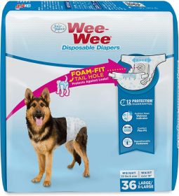 Four Paws Wee Wee Disposable Diapers Large (72 count (2 x 36 ct): 72 count (2 x 36 ct) Four Paws Wee Wee Disposable Diapers Large)