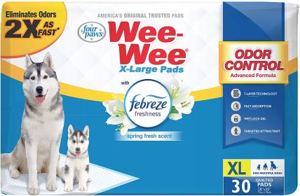 Four Paws Wee Wee Odor Control Pads with Fabreze Freshness X-Large (60 count (2 x 30 ct): 60 count (2 x 30 ct) Four Paws Wee Wee Odor Control Pads with Fabreze Freshness X-Large)