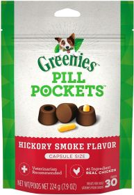 Greenies Pill Pockets for Capsules Hickory Smoke Flavor (63.2 oz (8 x 7.9 oz): 63.2 oz (8 x 7.9 oz) Greenies Pill Pockets for Capsules Hickory Smoke Flavor)