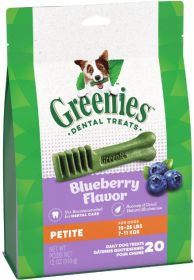 Greenies Petite Dental Dog Treats Blueberry (80 count (4 x 20 ct): 80 count (4 x 20 ct) Greenies Petite Dental Dog Treats Blueberry)