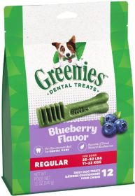 Greenies Regular Dental Dog Treats Blueberry (48 count (4 x 12 ct): 48 count (4 x 12 ct) Greenies Regular Dental Dog Treats Blueberry)