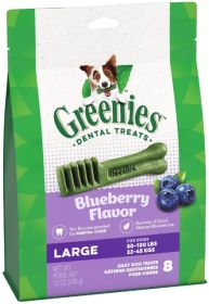 Greenies Large Dental Dog Treats Blueberry (32 count (4 x 8 ct): 32 count (4 x 8 ct) Greenies Large Dental Dog Treats Blueberry)