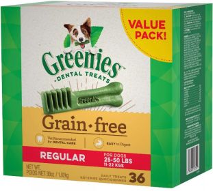 Greenies Grain Free Regular Dental Dog Treat (72 count (2 x 36 ct): 72 count (2 x 36 ct) Greenies Grain Free Regular Dental Dog Treat)