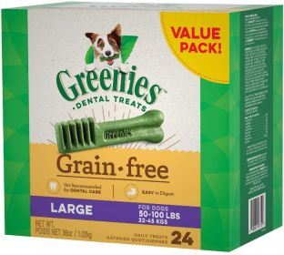 Greenies Grain Free Large Dental Dog Treat (48 count (2 x 24 ct): 48 count (2 x 24 ct) Greenies Grain Free Large Dental Dog Treat)