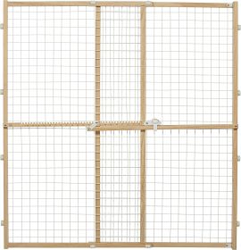 MidWest Wire Mesh Wood Pressure Mount Pet Safety Gate (44" tall - 1 count: 44" tall - 1 count MidWest Wire Mesh Wood Pressure Mount Pet Safety Gate)